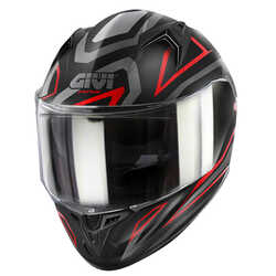 GIVI 50.7 PROTON MAT TITANIUM-KIRMIZI KASK - Thumbnail