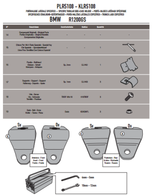 GIVI PLR5108 BMW R 1200 GS-ADVENTURE (13-18)-R1250 GS (19-23)-ADVENTURE (19-24) YAN ÇANTA TAŞIYICI