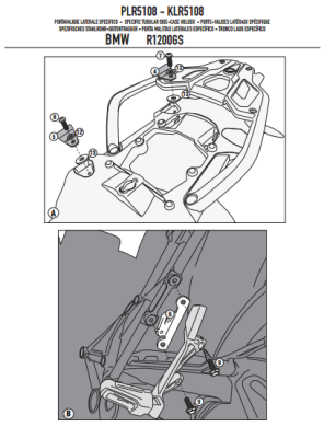 GIVI PLR5108 BMW R 1200 GS-ADVENTURE (13-18)-R1250 GS (19-23)-ADVENTURE (19-24) YAN ÇANTA TAŞIYICI