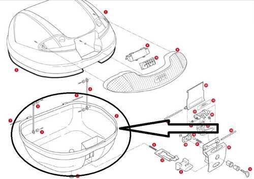 GIVI Z350FNM ÇANTA ALT KABUK KOMPLE E340-E350-E370