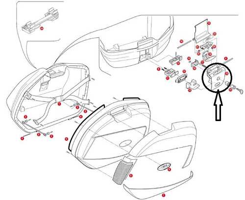 GIVI Z641NR ÇANTA KİLİT MEKANİZMA KAPAK E260-E340-E350-E370-E450-V46-E470-V35